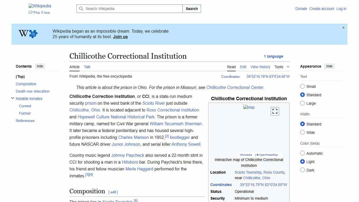 Chillicothe Correctional Institution - Wikipedia